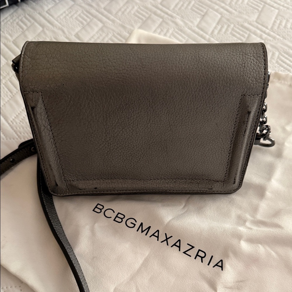 BCBGMaxAzria Charcoal Leather Crossbody Bag